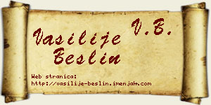 Vasilije Bešlin vizit kartica